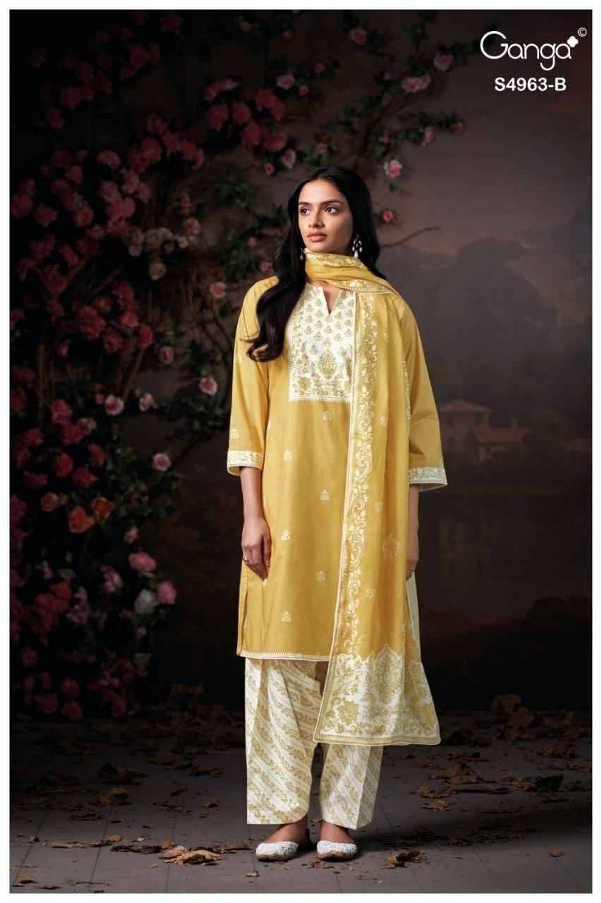 IVANIA 4963 Series By Ganga Fashion Beautiful Festive Suits Stylish Colorful Fancy Casual Wear & Ethnic Wear PREMIUM COTTON Dresses At Wholesale Price